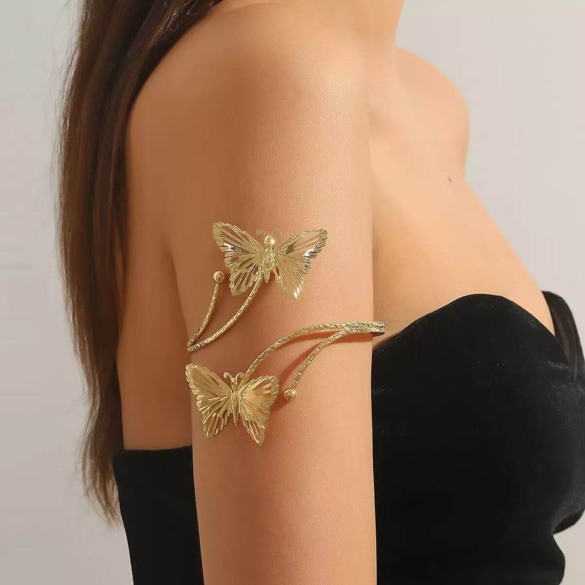 Gold butterfly upper arm cuff wholesale