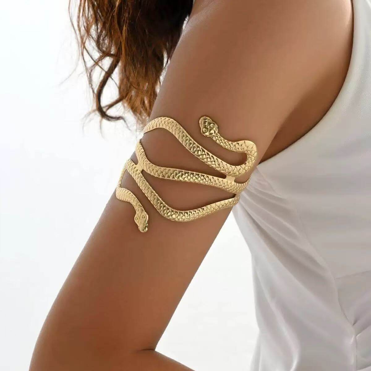 Gold double snake upper arm cuff wholesale