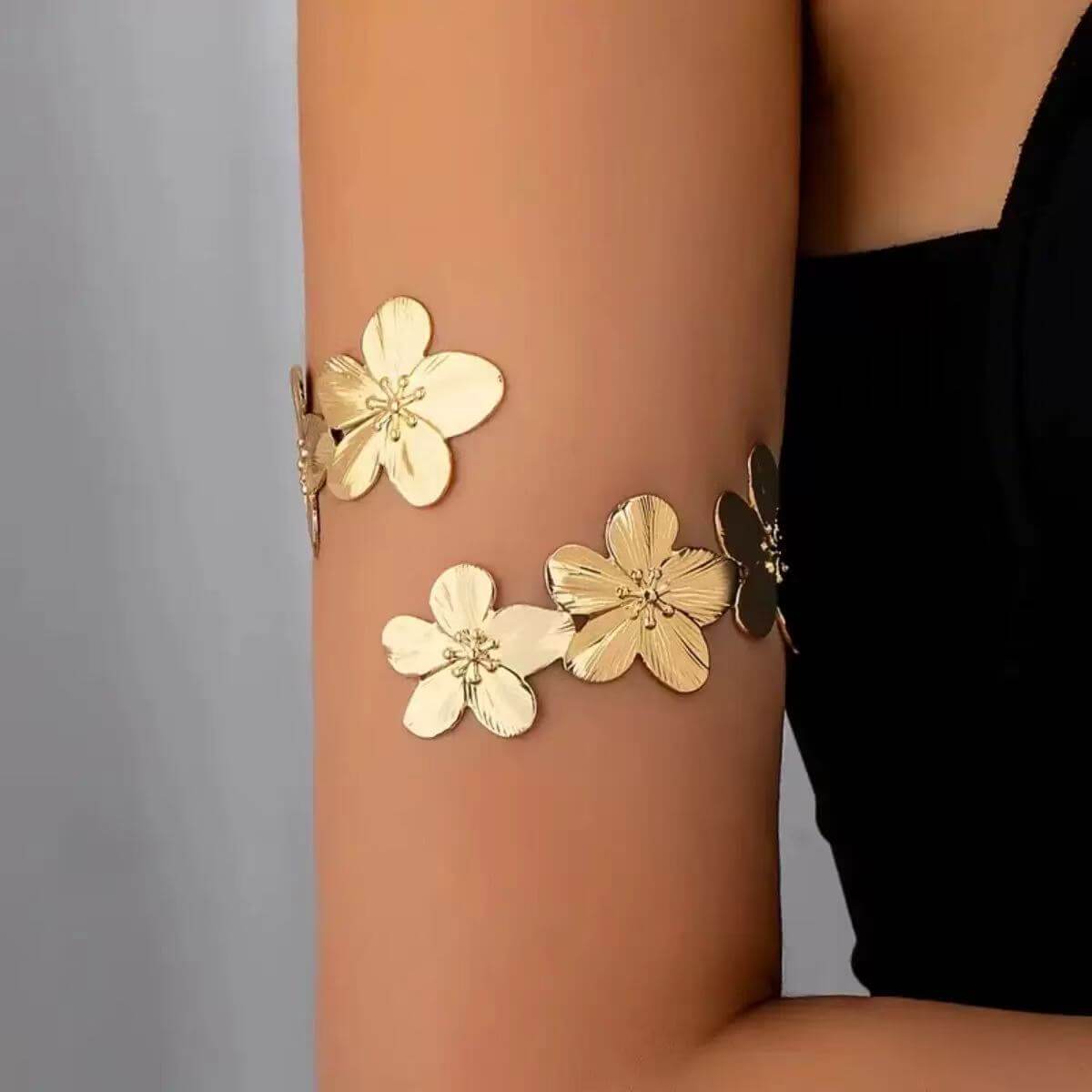 Gold flower upper arm cuff wholesale