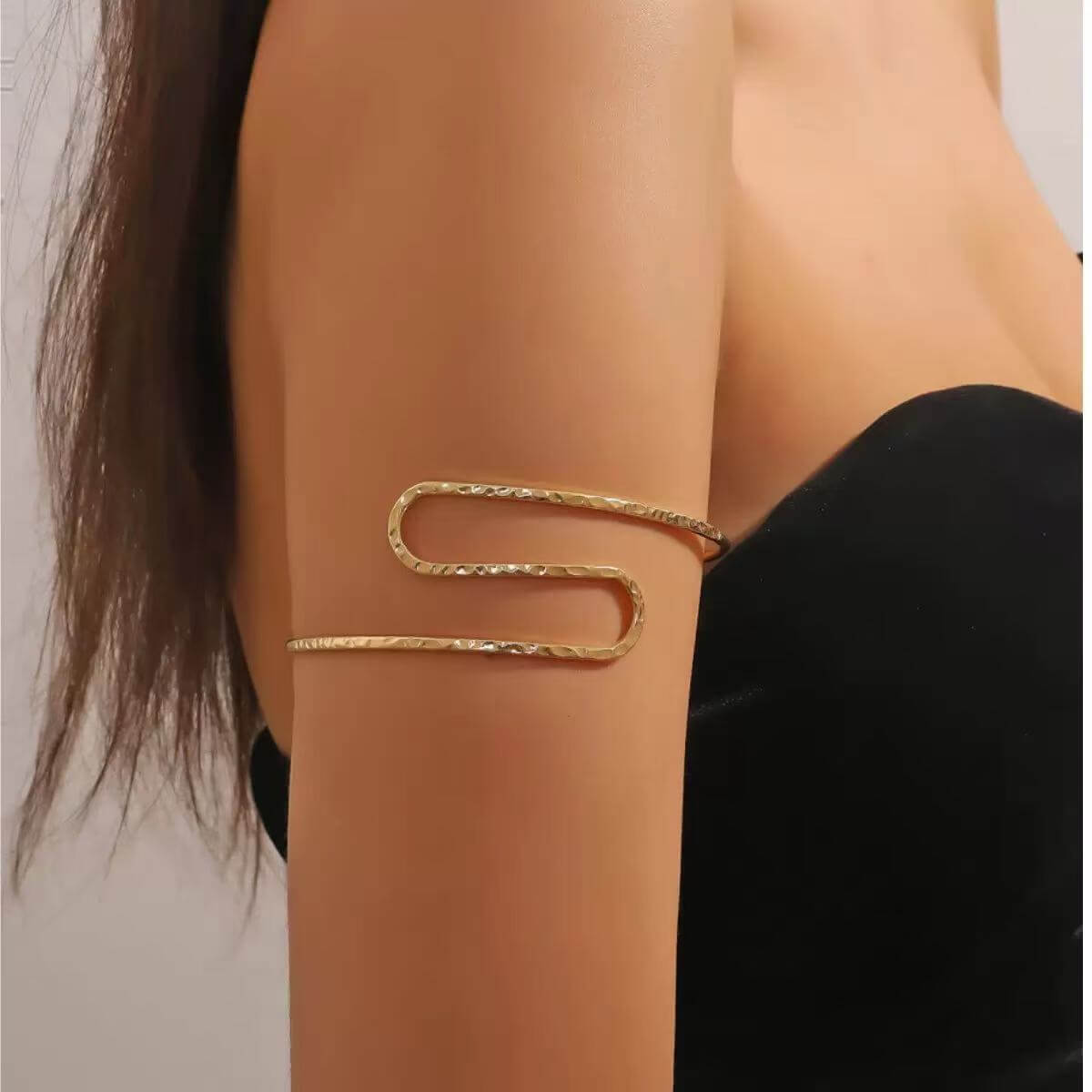 Gold geometric wrap upper arm cuff wholesale