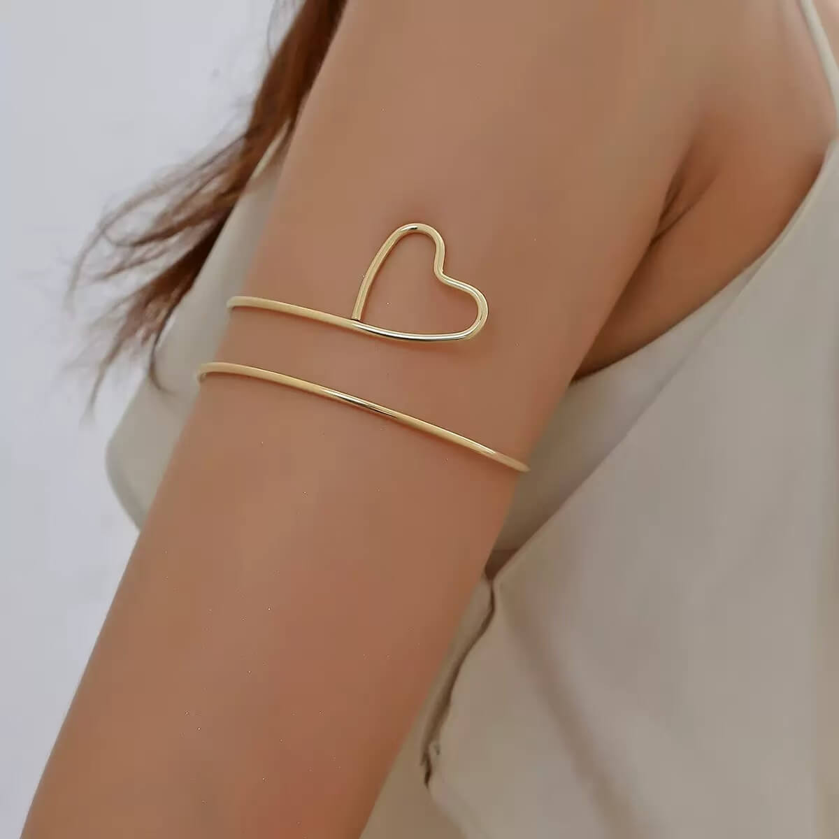 Gold heart upper arm cuff wholesale