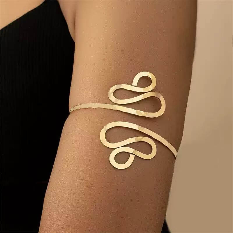Gold infinity scroll upper arm cuff wholesale