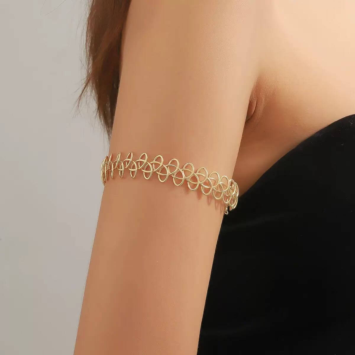Gold loop chain upper arm cuff wholesale