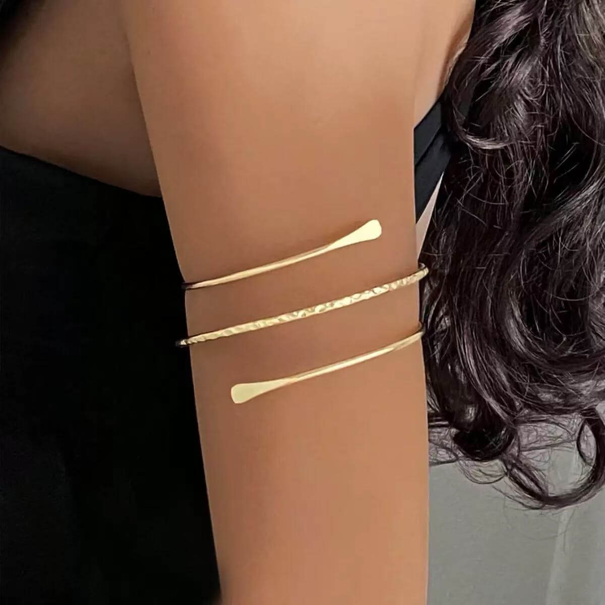 Gold minimal wrap upper arm cuff wholesale