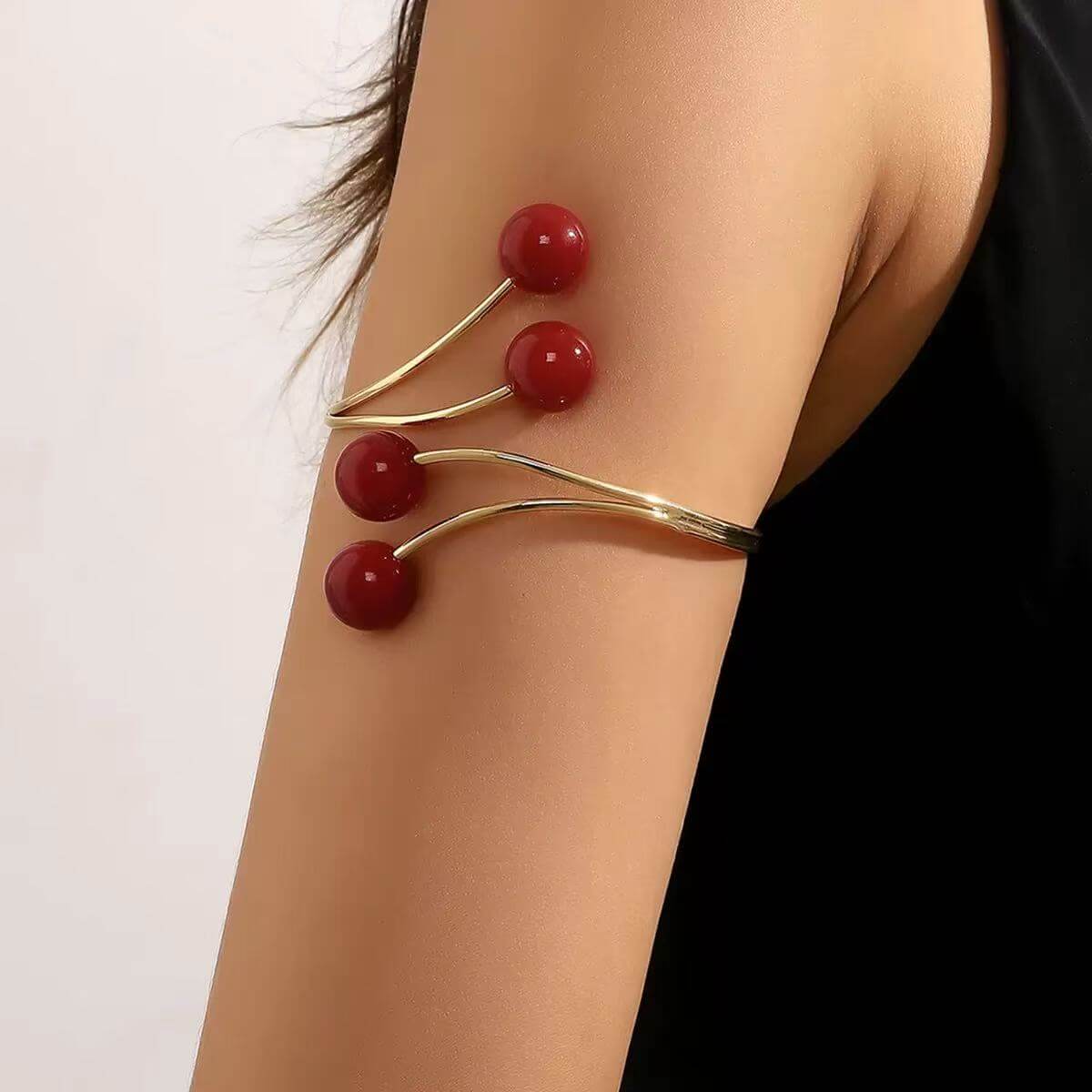 Gold red bead upper arm cuff wholesale