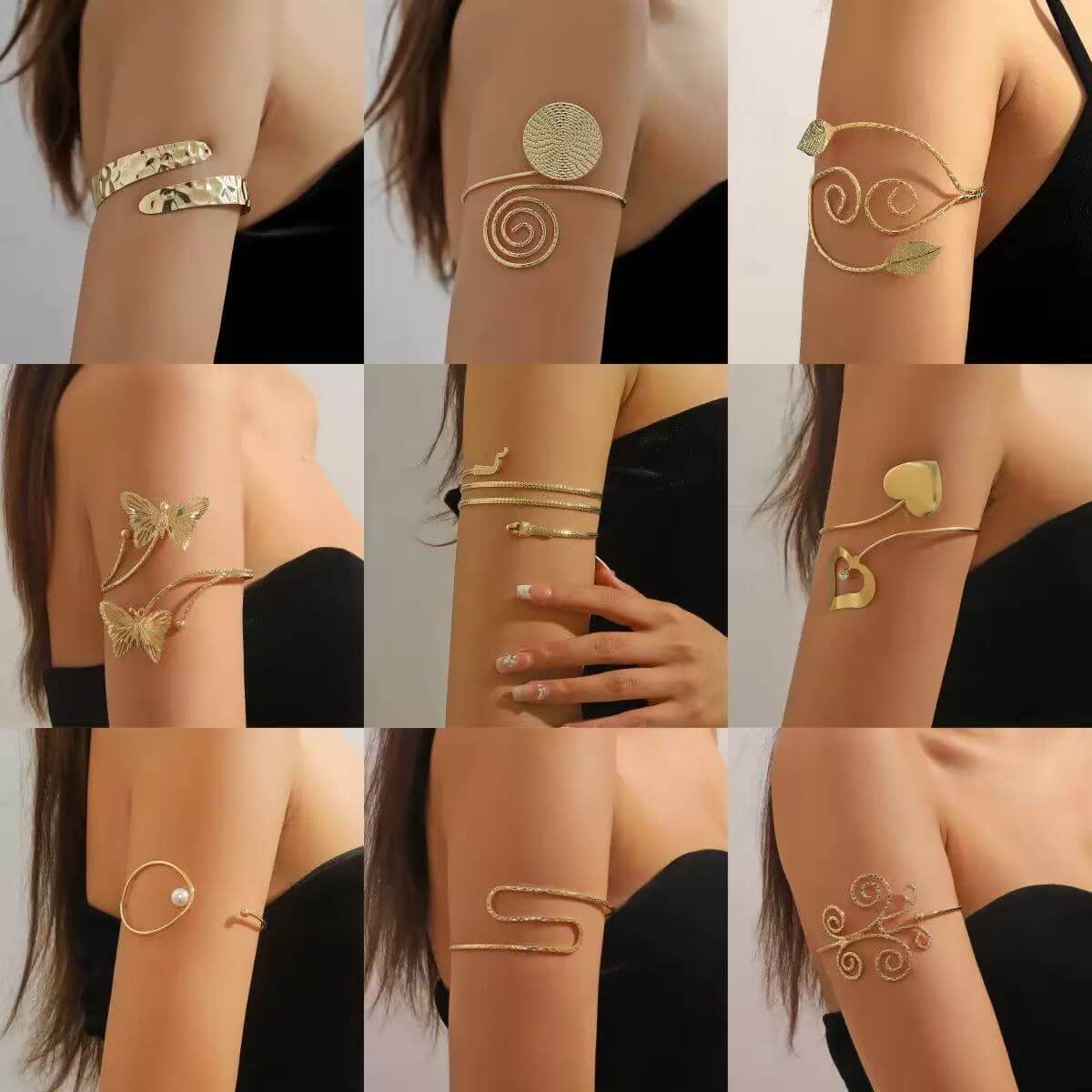 Gold upper arm cuffs assortment wholesale