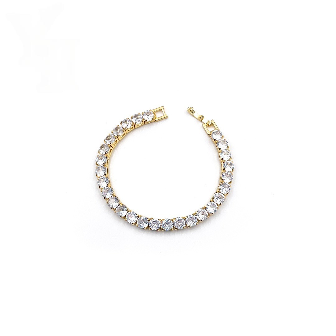 Crystal Tennis Bracelet Gold wholesale product image