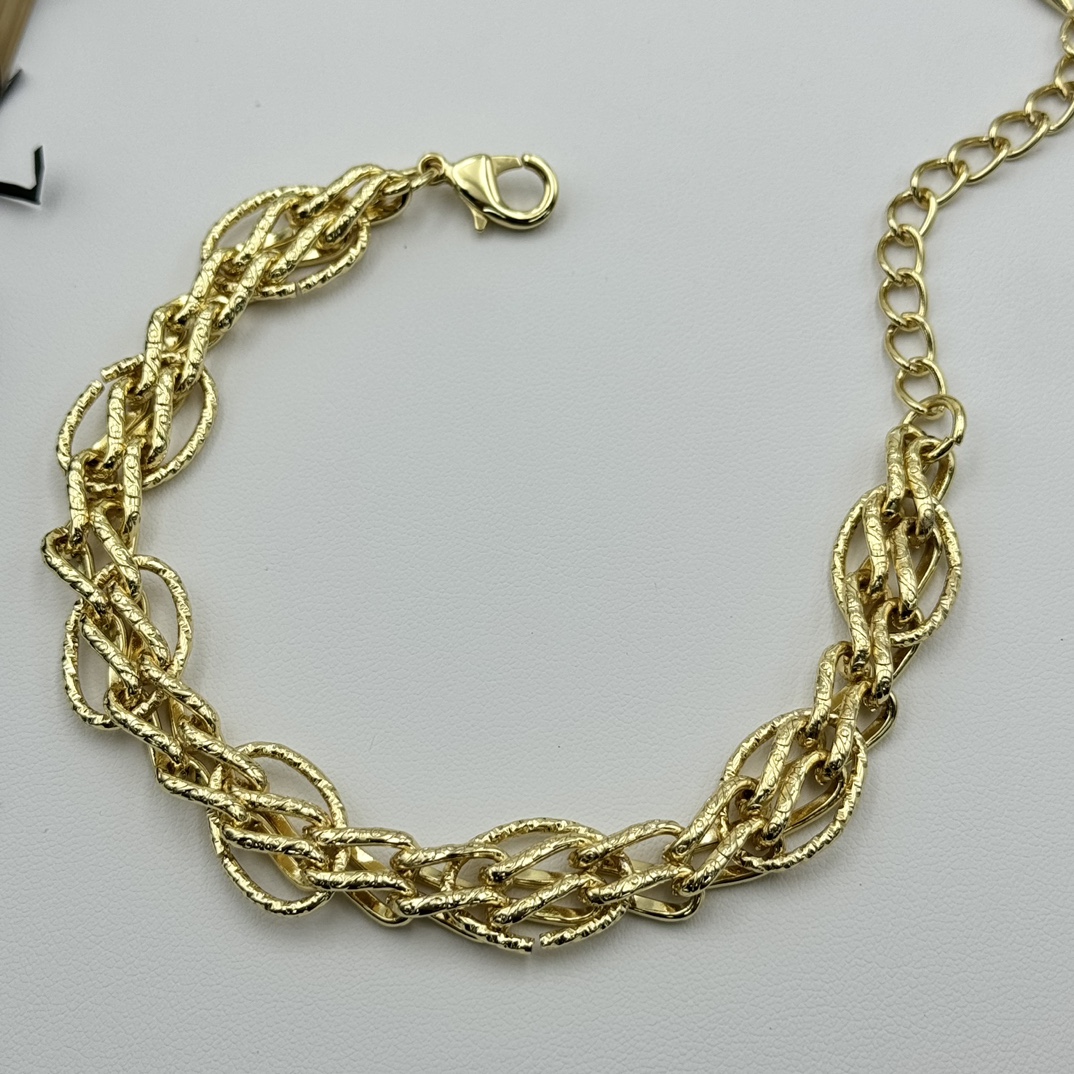 Gold braided link chain bracelet wholesale