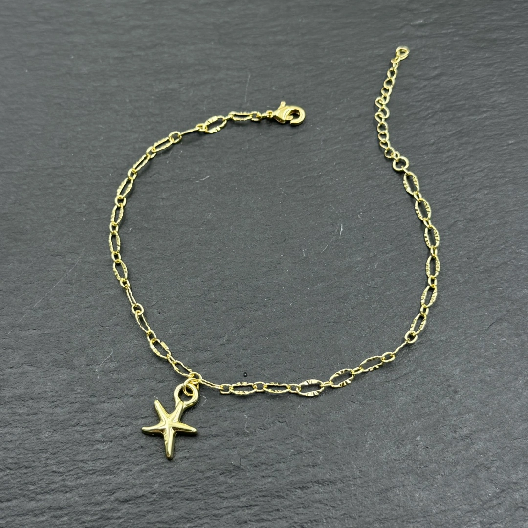 Gold starfish charm bracelet wholesale
