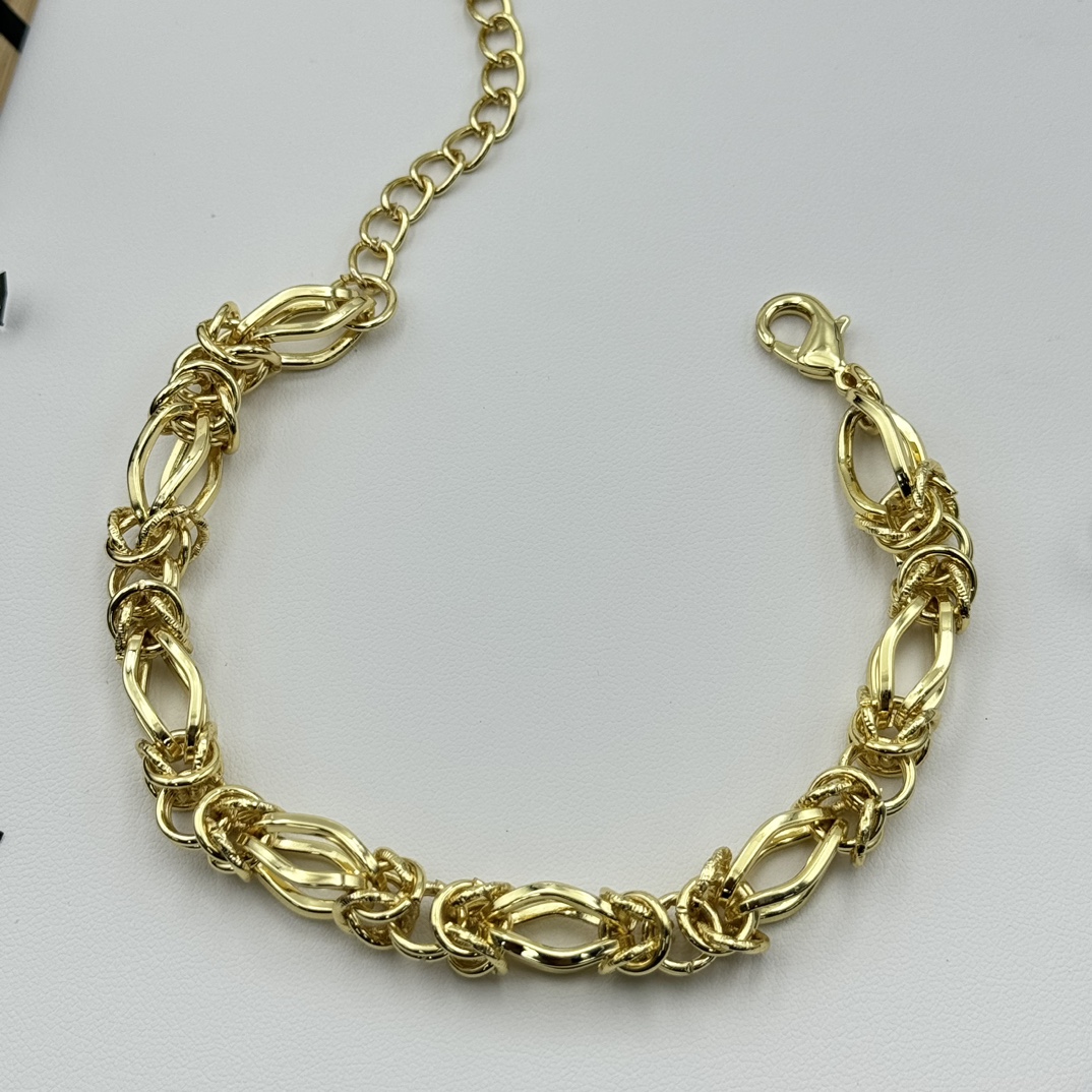 Gold woven link chain bracelet wholesale