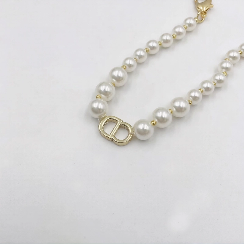 Pearl gold link charm bracelet wholesale
