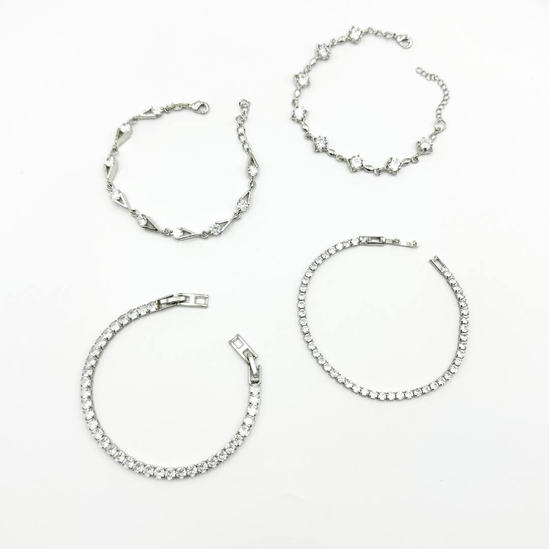 Silver crystal bracelets wholesale template image