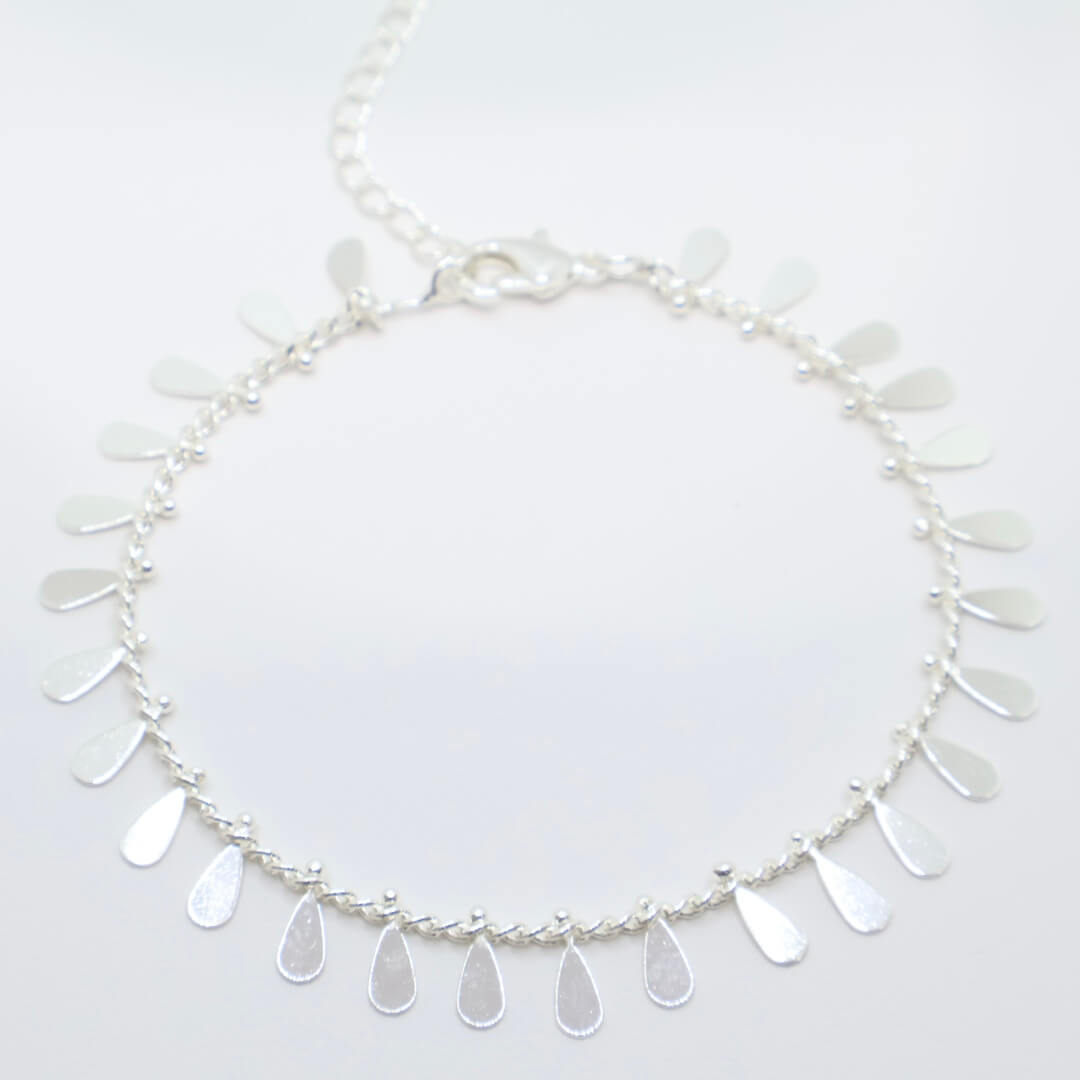 Silver teardrop charm bracelet wholesale template image