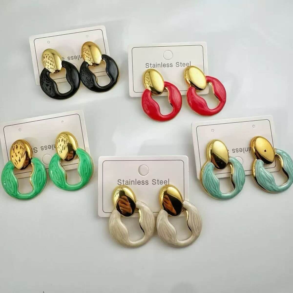 Colorful Acrylic Hoop Drop Earrings wholesale product image
