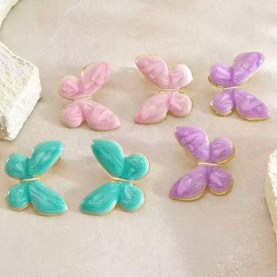Colorful Butterfly Stud Earrings wholesale product image