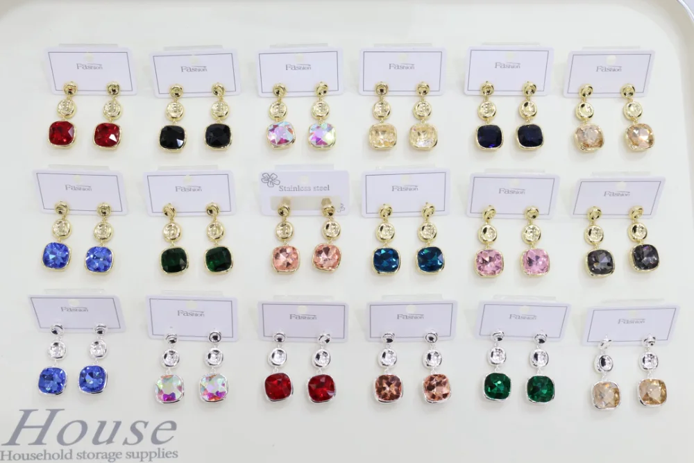Colorful Crystal Drop Earrings wholesale product image