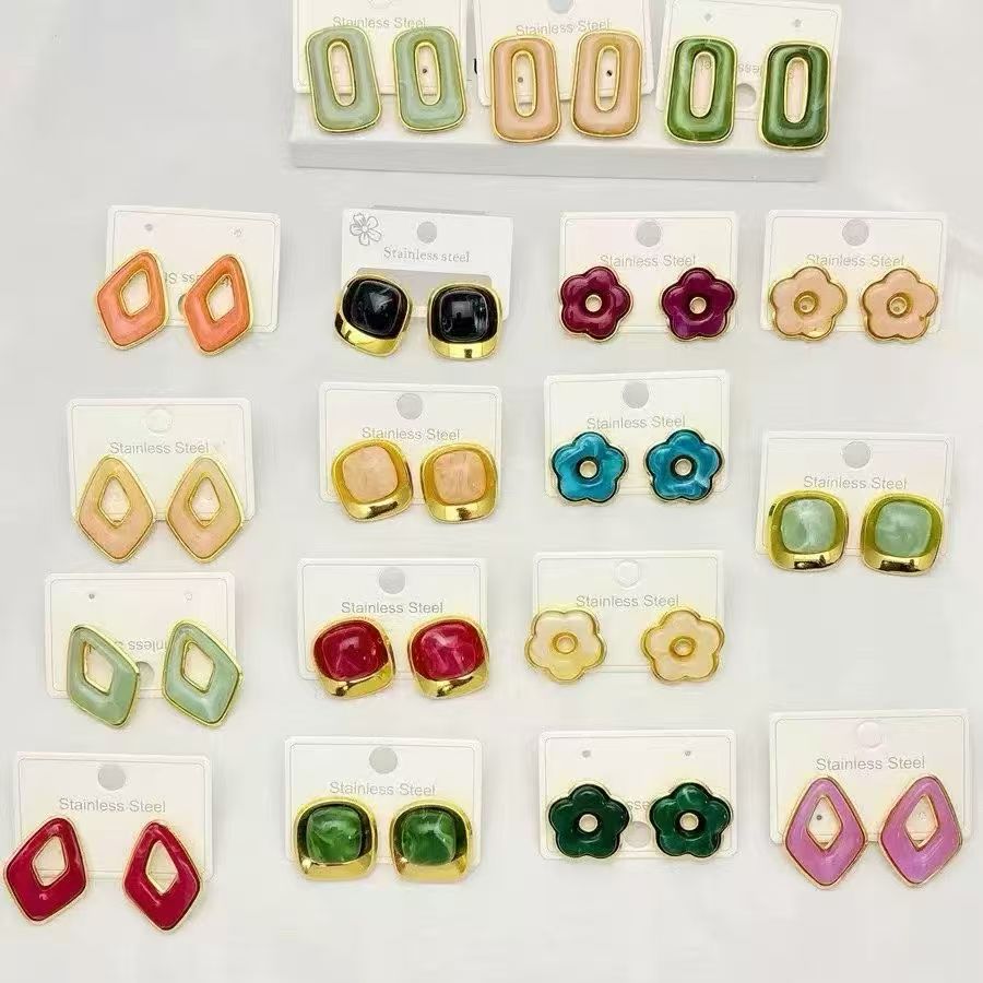 Colorful Enamel Stud Earrings wholesale product image