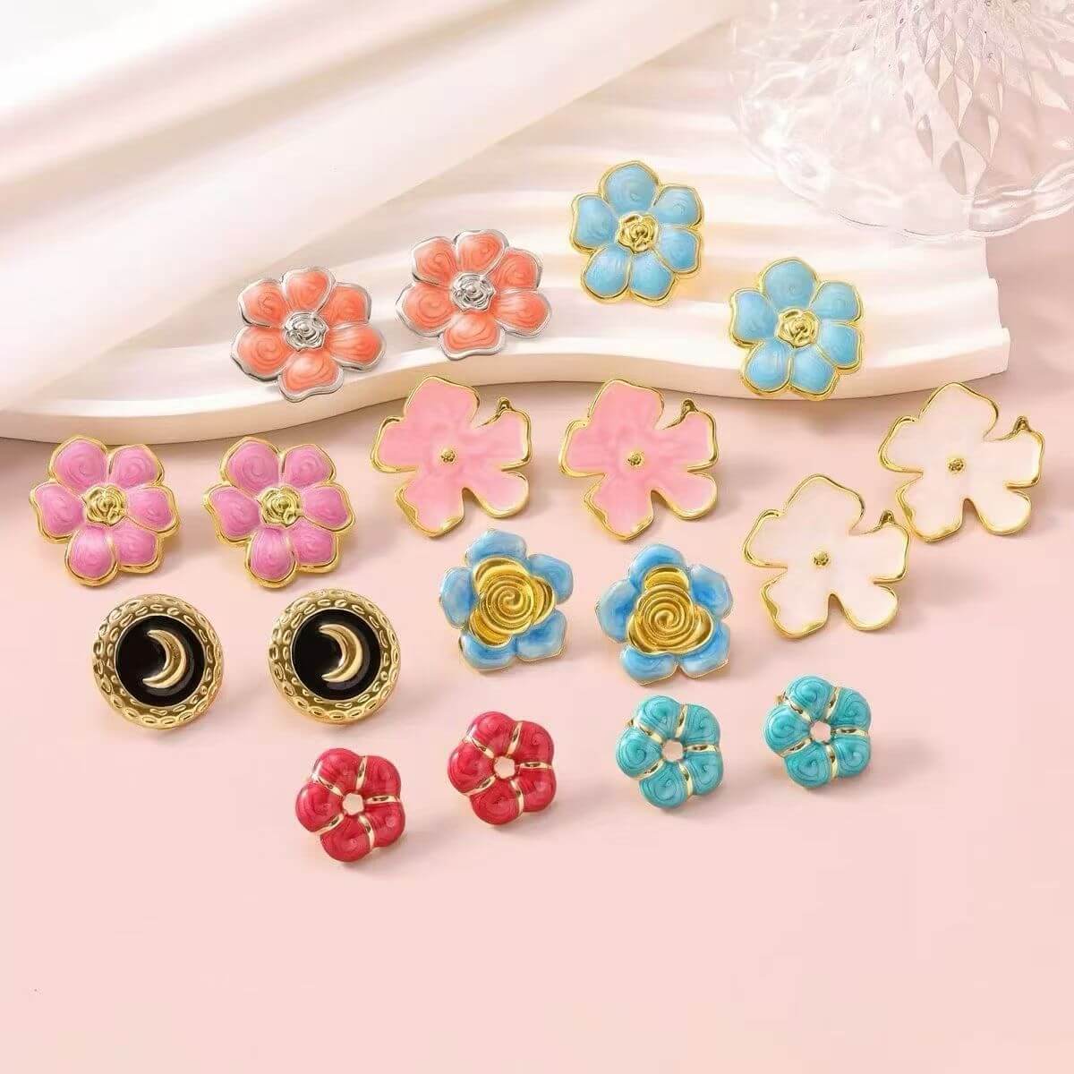 Colorful Flower Stud Earrings wholesale product image