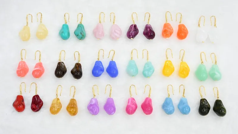 Colorful Glass Drop Earrings Set wholesale product image