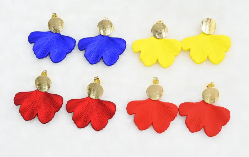 Colorful Leaf Petal Statement Earrings Set wholesale product image