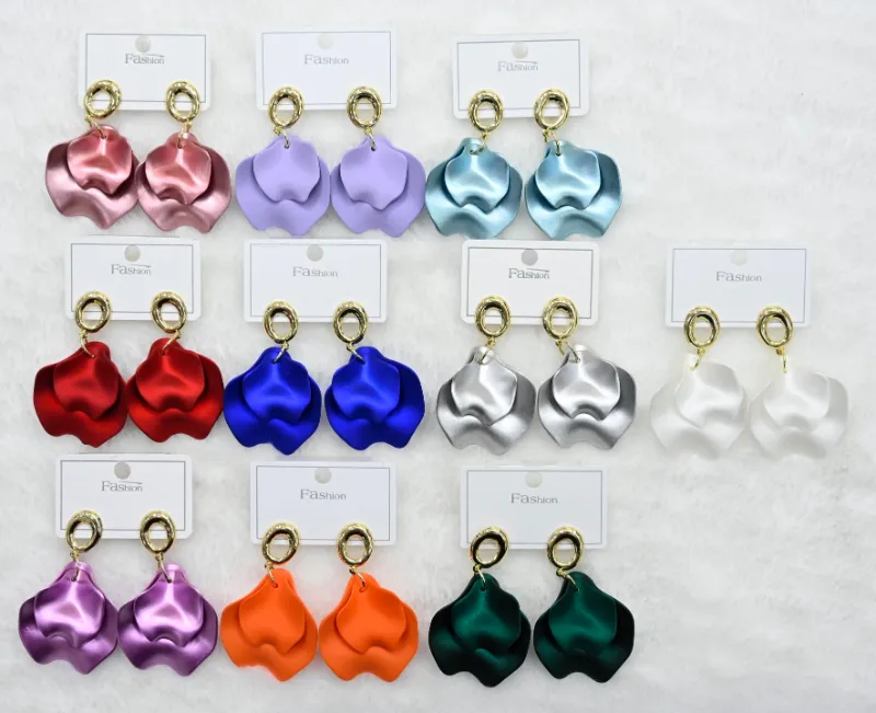Colorful Petal Drop Earrings Set wholesale product image