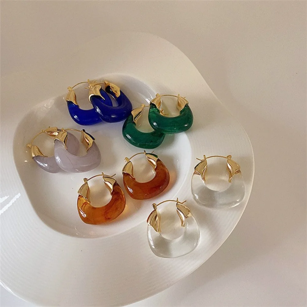 Colorful Resin Hoop Earrings wholesale product image