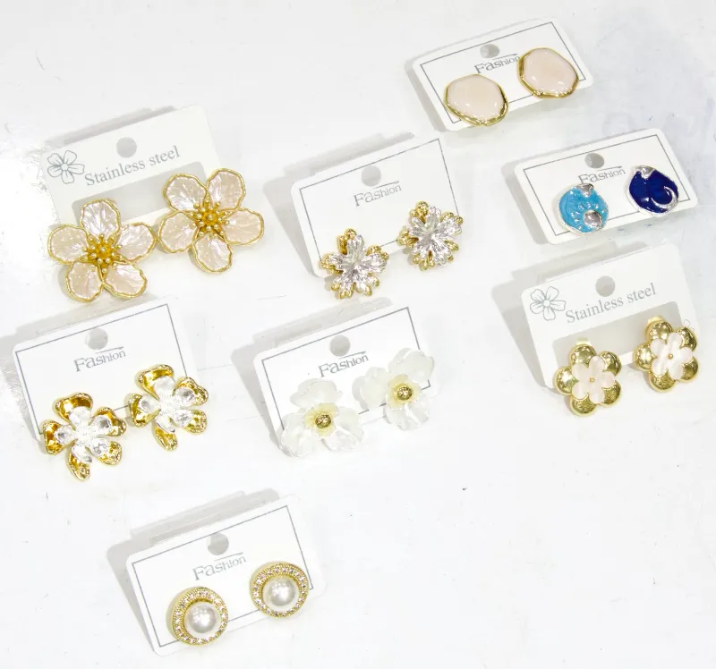 Colorful crystal drop earrings assortment for wholesale jewelry buyers