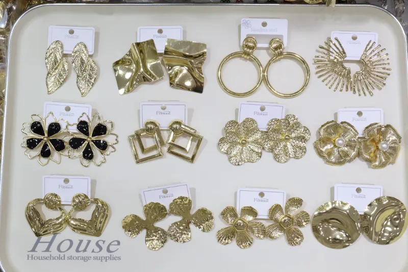 Assorted rose flower drop earrings for wholesale jewelry buyers
