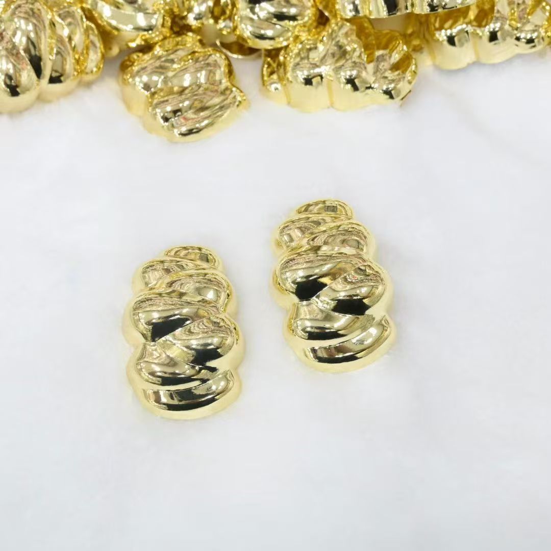 Gold Chunky Twist Stud Earrings wholesale product image