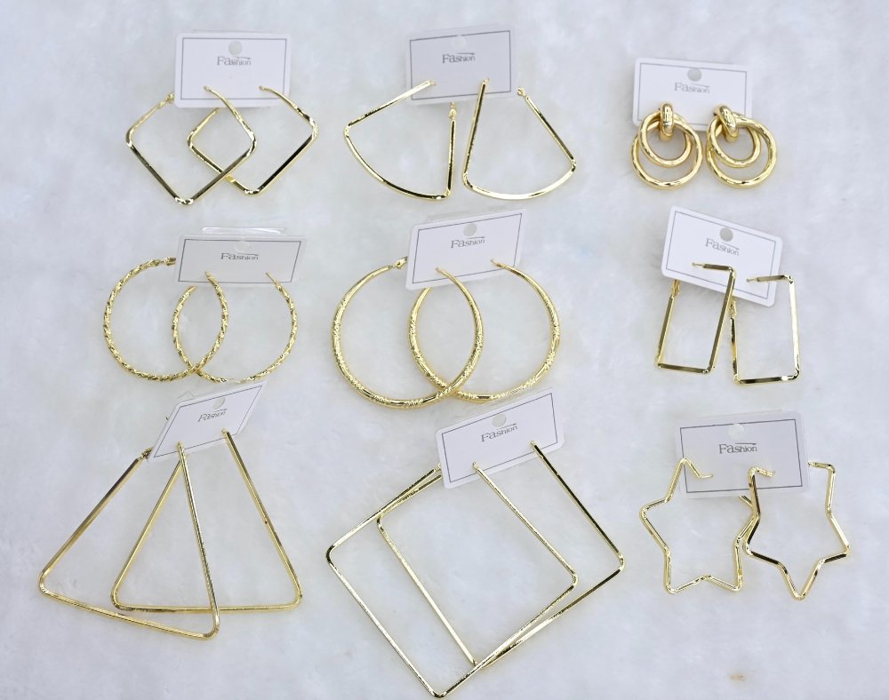 Gold Geometric Hoop Earrings wholesale product image