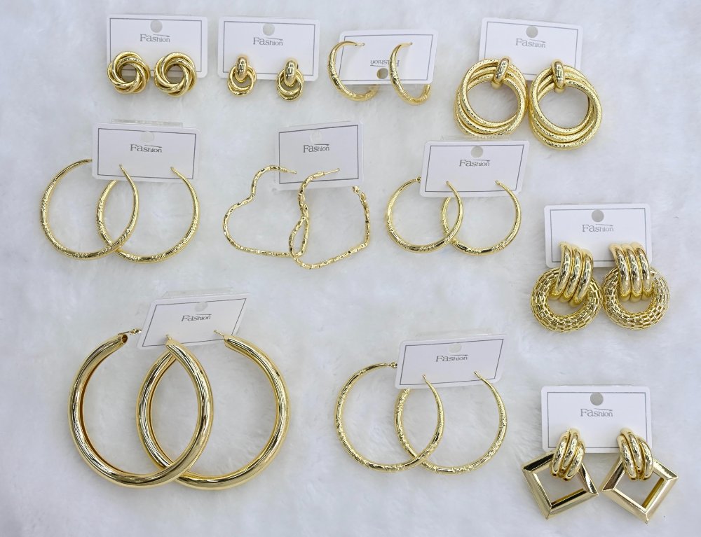 Gold Hoop Earrings Assortment wholesale product image