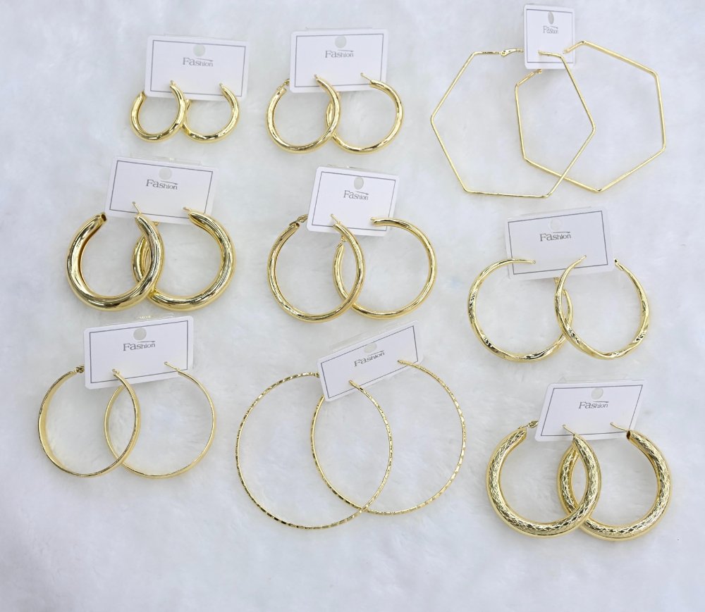 Gold Hoop Earrings Set wholesale product image