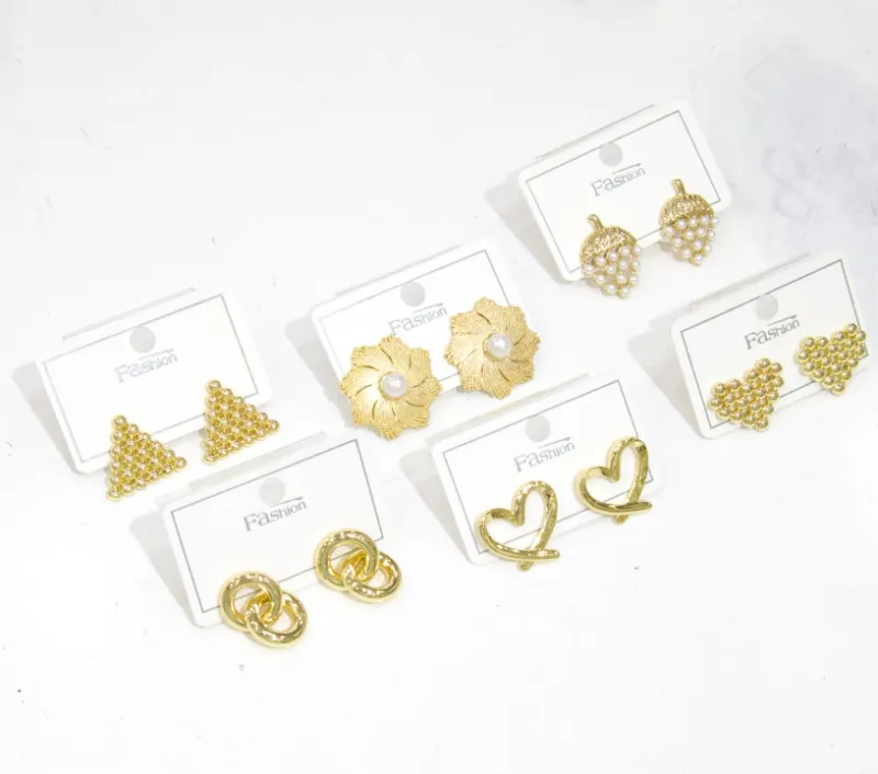 Leopard print geometric stud earrings assortment for wholesale jewelry buyers