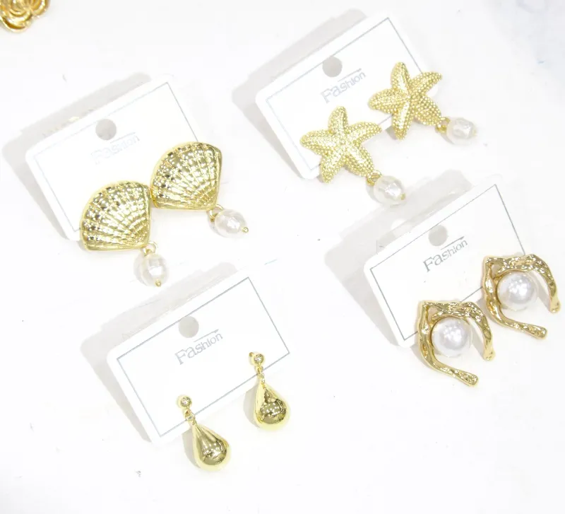 Leopard print heart and star stud earrings assortment for wholesale jewelry buyers
