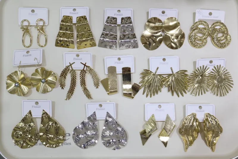 Colorful acrylic fan drop earrings assortment for wholesale jewelry buyers