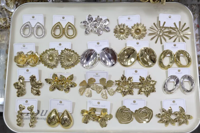 Colorful acrylic flower stud earrings assortment for wholesale jewelry buyers