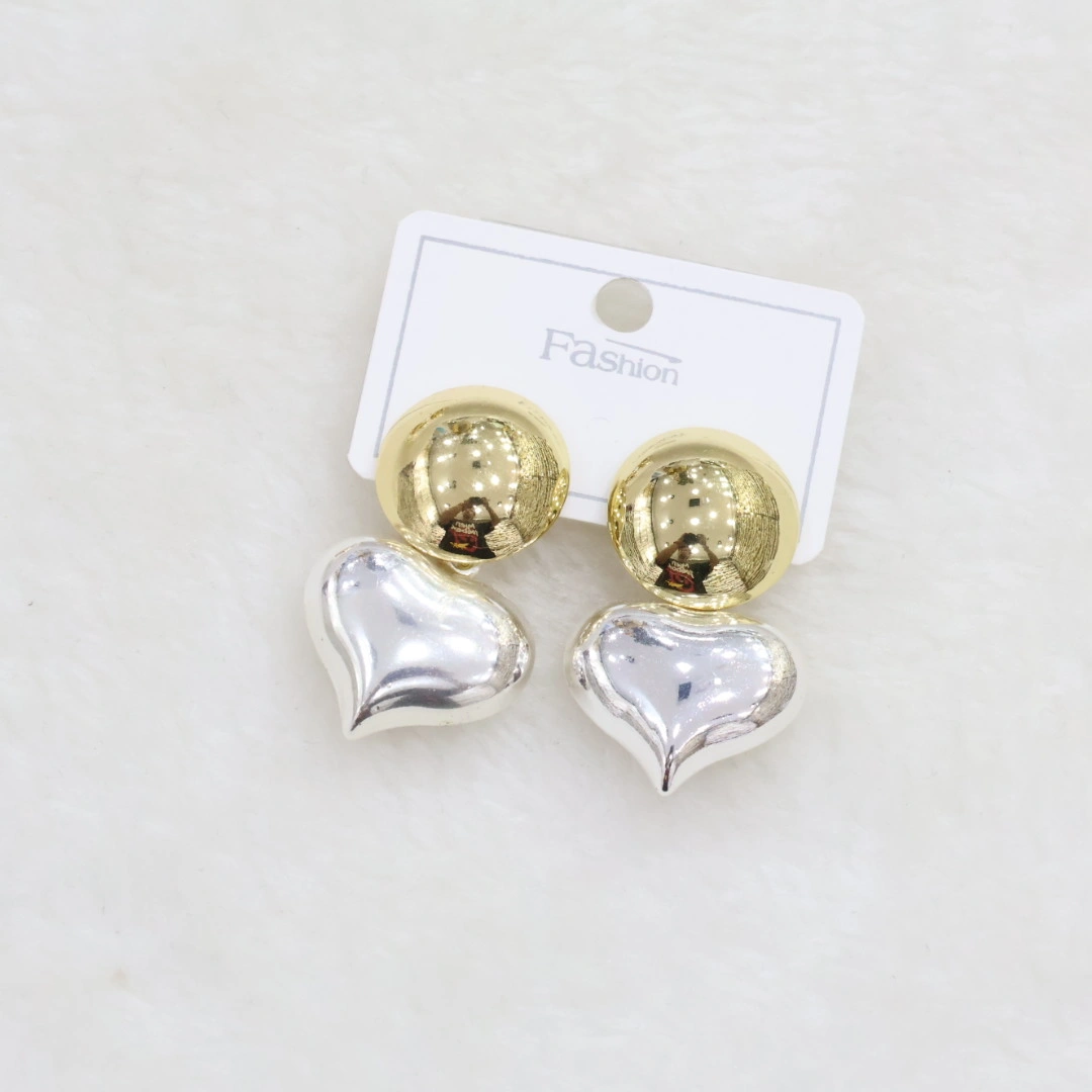 Gold and silver heart drop earrings wholesale
