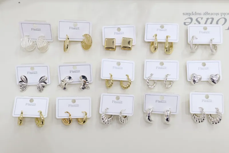 Heart moon crystal earrings wholesale template image