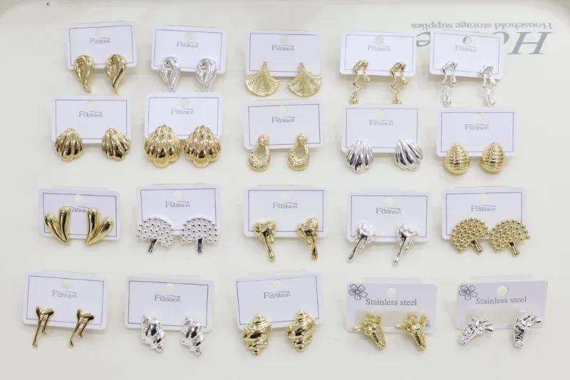 Assorted leopard print clover stud earrings for wholesale jewelry buyers