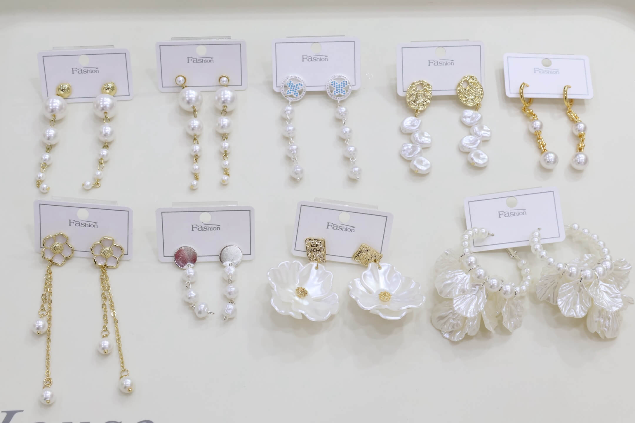 Long Pearl Flower Earrings wholesale product image