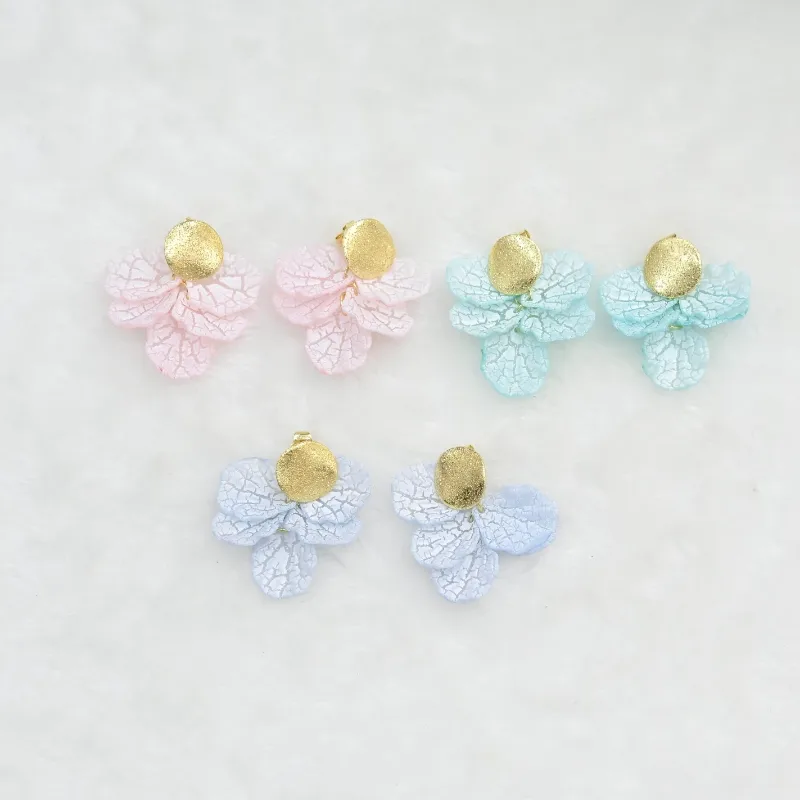 Pastel Flower Petal Statement Earrings Set wholesale product image