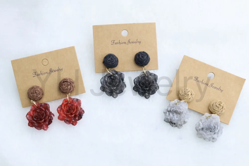 Rose Flower Drop Earrings wholesale product image