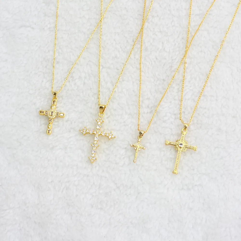 Gold Cross Necklaces Assortment wholesale product image
