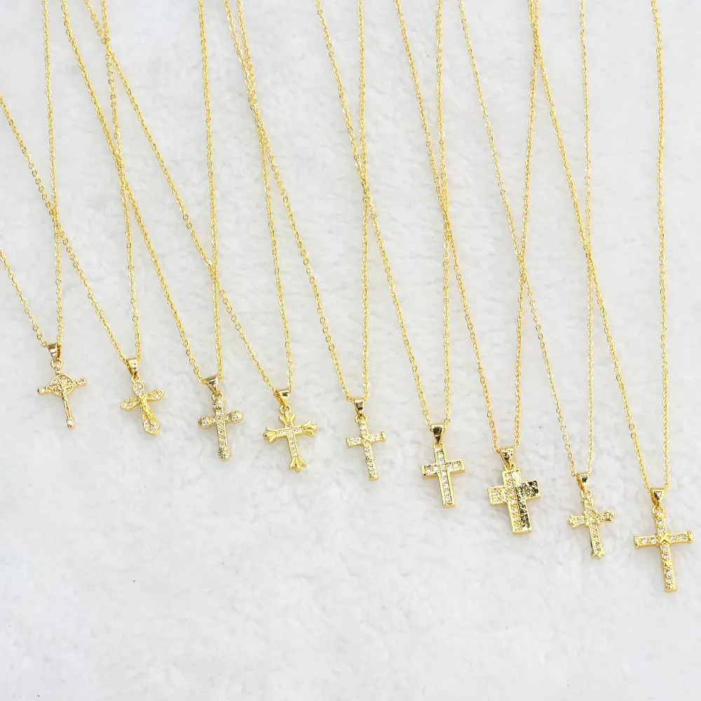 Gold cross pendant necklaces wholesale template image