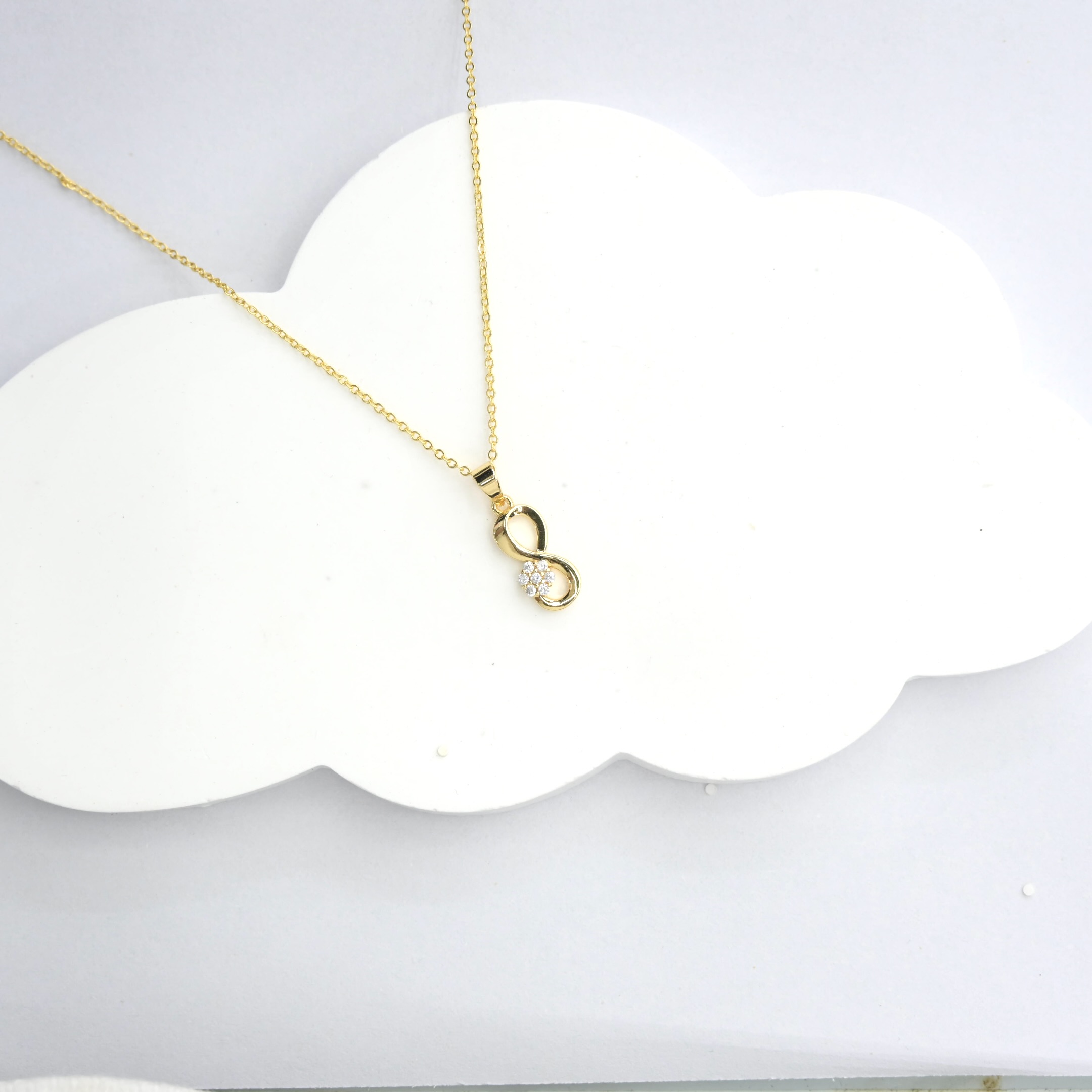 Gold infinity crystal pendant necklace wholesale