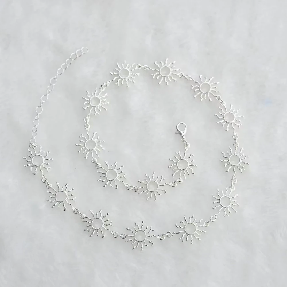Gold Silver Sun Charm Necklace 013 wholesale product image