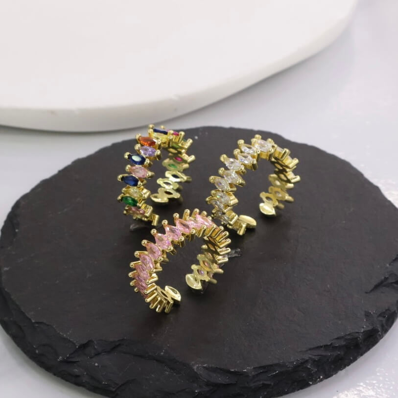 Color Crystal Open Rings wholesale product image
